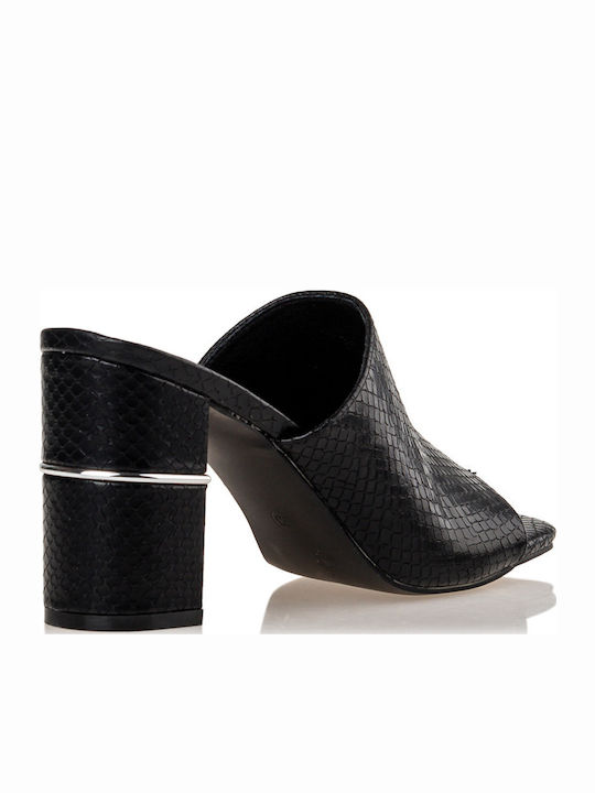 Marad Mules mit Chunky Hoch Absatz in Schwarz Farbe