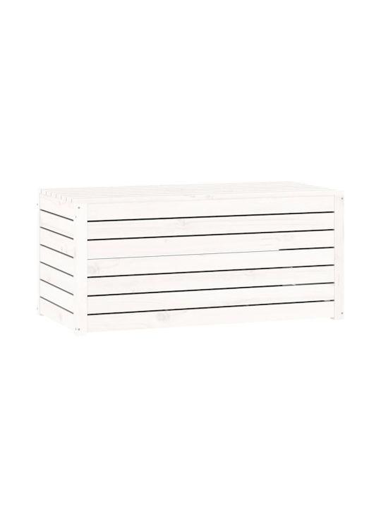 vidaXL Cutie de depozitare pentru exterior Lemn Alb L101xW50.5xH46.5buc