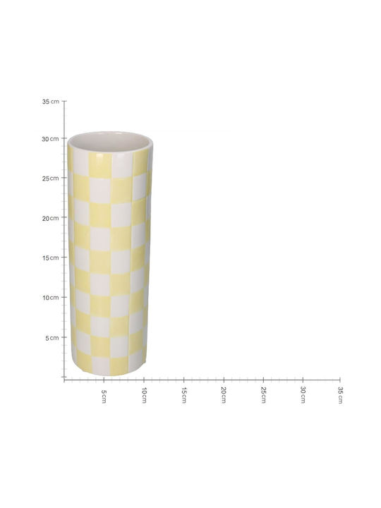 ArteLibre Decorative Vase Yellow 10.7x10.7x30.7cm