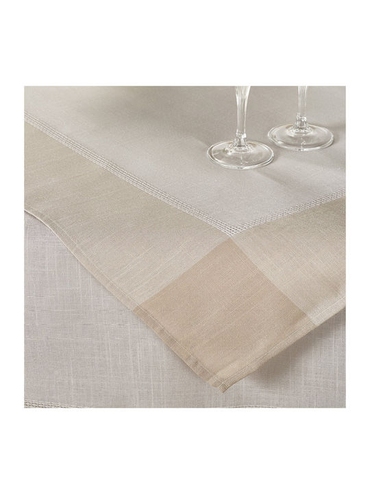 Whitegg 13089 Cotton Checkered Tablecloth Beige 90x90cm