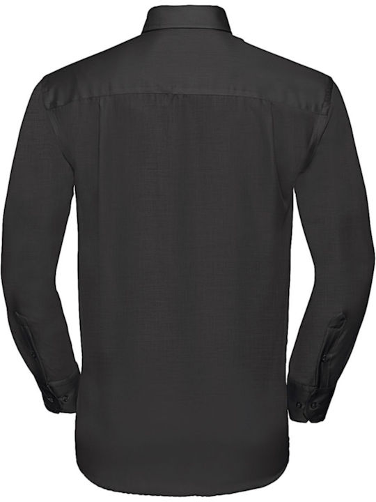 Russell Europe Men's Shirt Long Sleeve Cotton Black