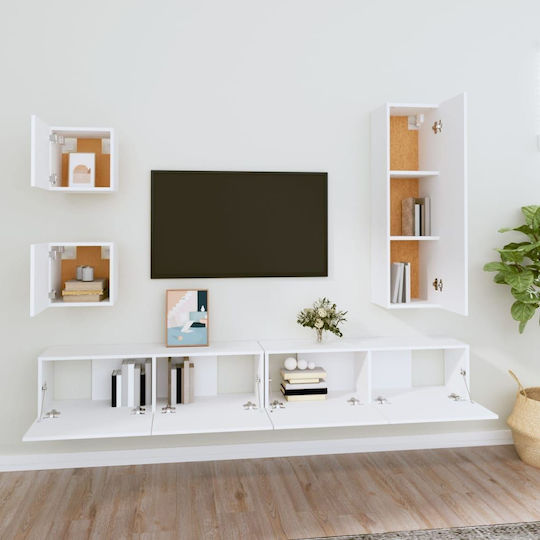 Wohnzimmer TV-Einheit Weiß L200xB30xH30cm