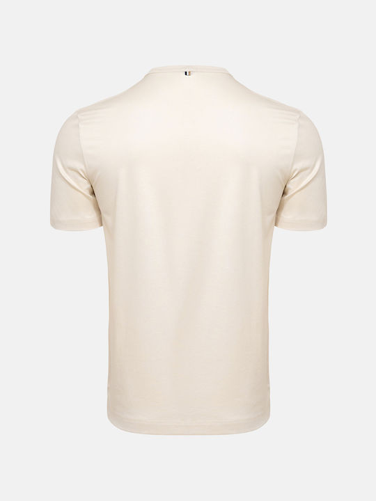 Hugo Boss Ανδρικό T-shirt Off White Μονόχρωμο