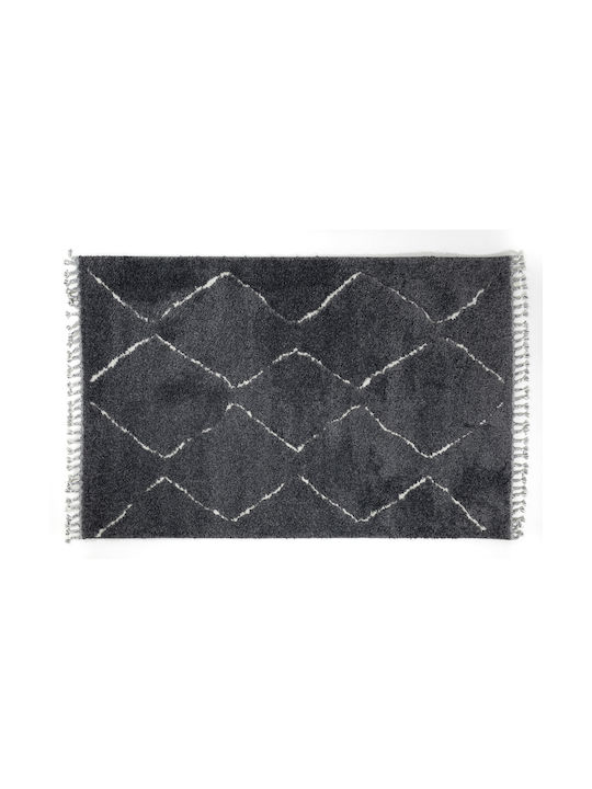 Ezzo Soffice B600AX2 Rug Rectangular Shaggy with Fringes Anthracite