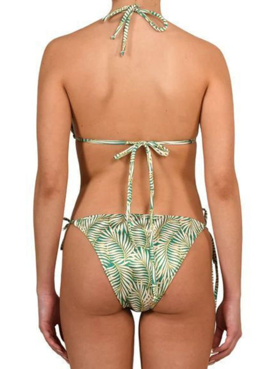 Ino Mei Athens Tropical Tie Side Triangle Bikini 114140 - green