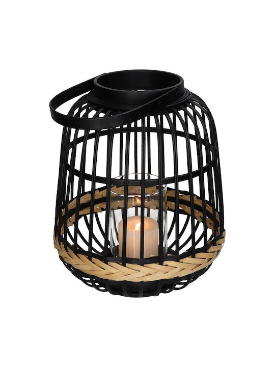 ArteLibre Floortop Bamboo Lantern Black 29.5x29.5x34.5cm