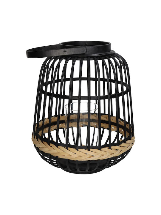 ArteLibre Laterne Bamboo Bodenmontage Schwarz 29.5x29.5x34.5cm 1Stück