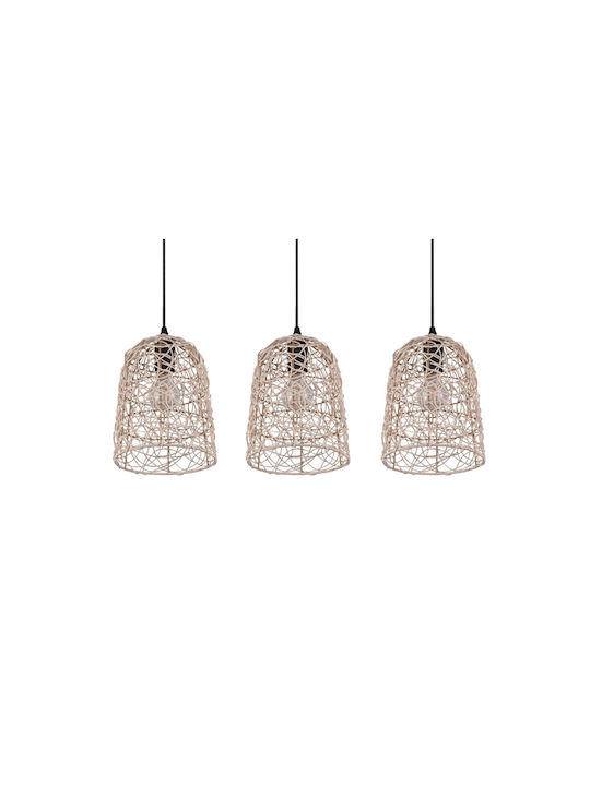 Trio Lighting Lovis Pendant Light Three-Light Rail for Socket E27 Black