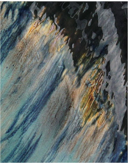Zaros Dekorative Platte Rund Keramik Blau 1Stück 47x47cm