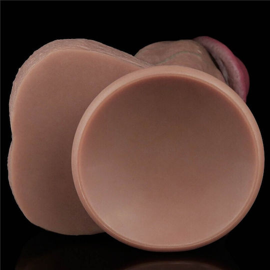 Lovetoy Nature Cock Dual Layered XXL Реалистично дилдо с Топки и Вендуза Плът 28см
