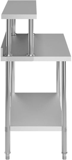 vidaXL Ανοξείδωτο Τραπέζι Μ120xΒ60xΥ120cm