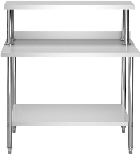 vidaXL Ανοξείδωτο Τραπέζι Μ120xΒ60xΥ120cm