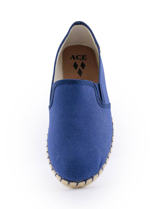 Dicas 433-16400 Lederne Herren Espadrilles in Blau Farbe