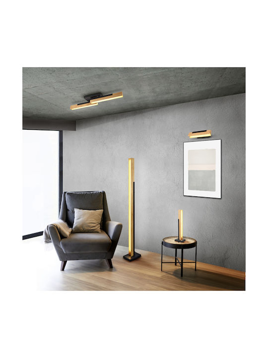 Trio Lighting Kerala LED Floor Lamp Height 120cm x Length 19cm with Warm White Light 1950lm Honey