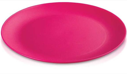 Viosarp Teller Untiefe Kunststoff Rosa mit Durchmesser 23cm