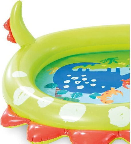 Intex Dinosaur Spray Children's Round Swimming Pool PVC 68L Inflatable 119x66cm Green
