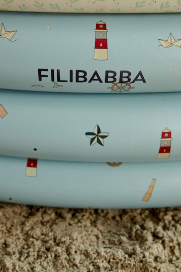 Filibabba Little Sailor Children's Round Swimming Pool 43lt Inflatable 80x26cm Blue