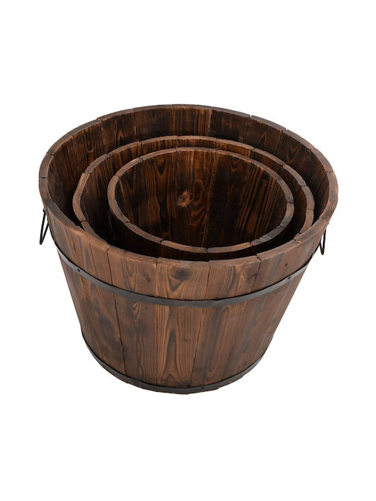 vidaXL Set 3 Jardiniere Din lemn Maro