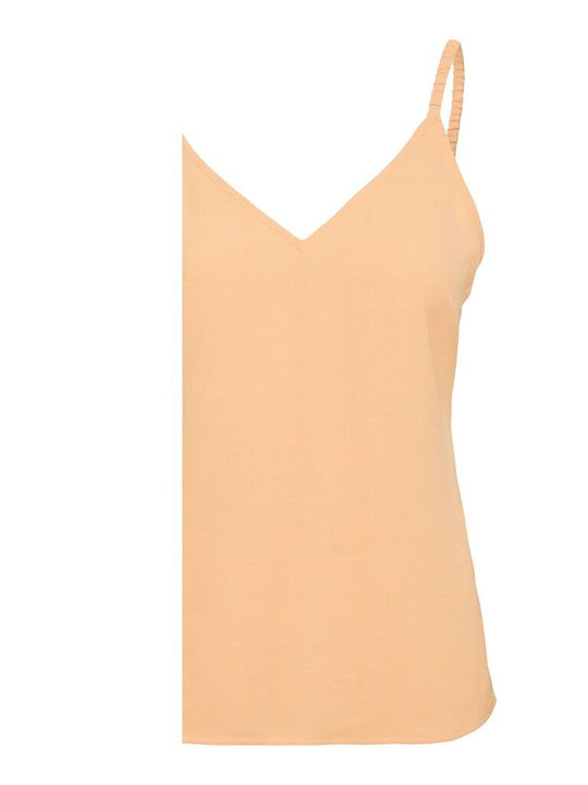 Vero Moda Women's Summer Blouse with Straps & V Neckline Orange
