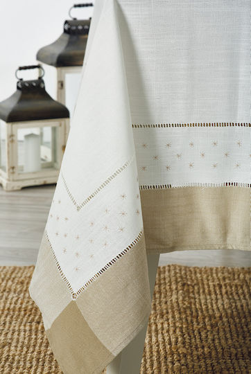 Whitegg Checkered Set 7 Pieces 13776 with Embroidery White 130x130cm