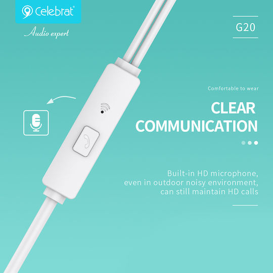 Celebrat G20 Earbuds Freihändig Kopfhörer mit Stecker 3.5mm Schwarz