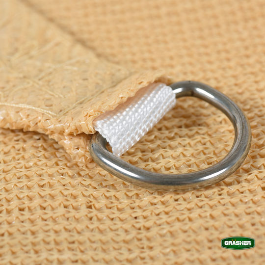 Grasher Ε220 Rectangular Shade Sail Beige With Hoop 4x6m 180gr/m²