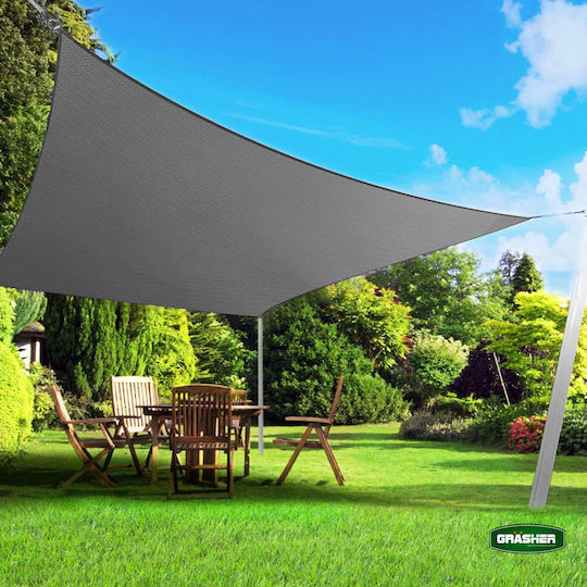 Grasher Ε220 Platz Sonnensegel Gray Mit Hoop 5x5m 180gr/m²