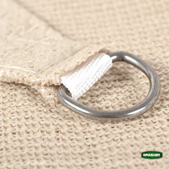 Grasher Ε220 Rectangular Shade Sail Ecru With Hoop 4x6m 180gr/m²