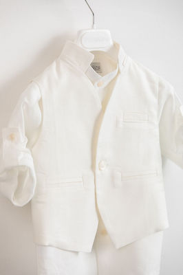 Piccolino Boys Baptism Suit Luciano White