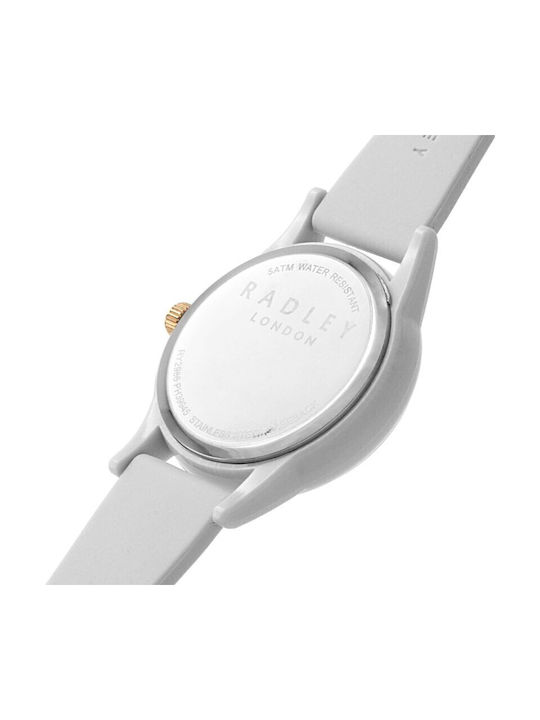 Radley London Damen Uhr mit Weiß Kautschukarmband