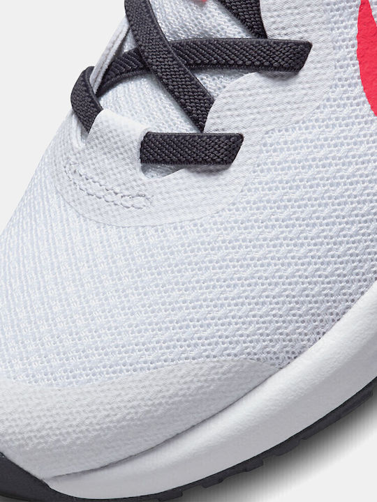 Revolution Revolution 6 Kids Sports Shoes Running with Hoop & Loop Closure White / Sea Coral / Gridiron / Laser Orange