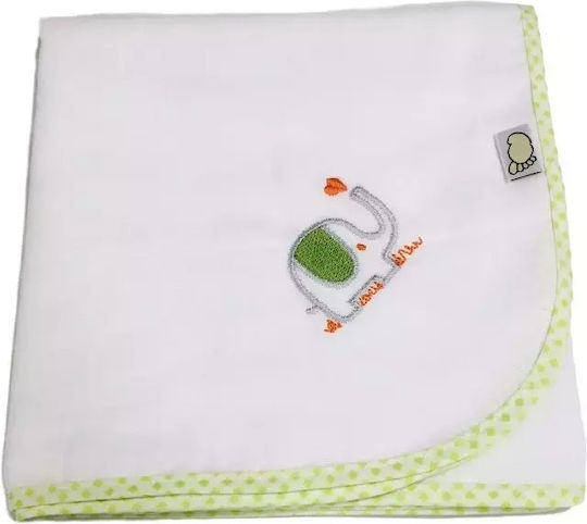 Figlio Bino Cotton Swaddle Wrap White 88x90cm.