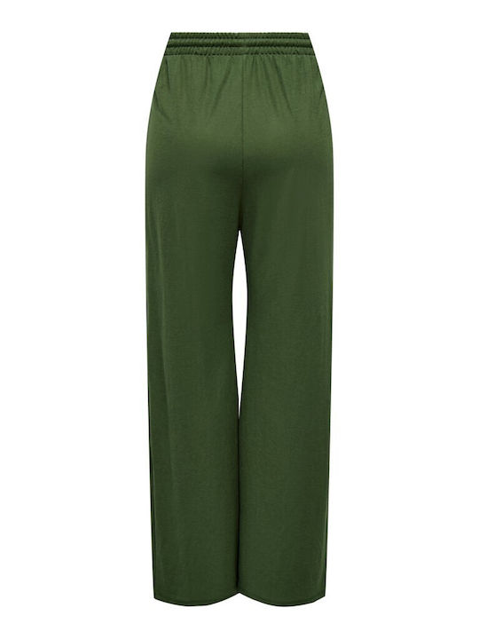 Only Women's Fabric Trousers with Elastic Rifle Green