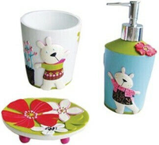 Eurocasa Bathroom Accessory Set Ceramic Multicolour 3 Pieces 5097 5098 5099