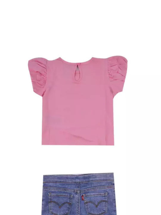 Levi's Kids Set with Shorts Summer 2pcs Pink