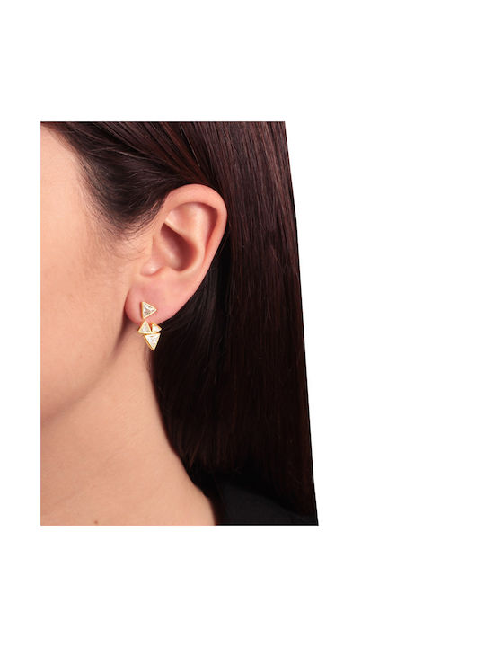 Silver plated gold plated ear jacket earrings Triangles