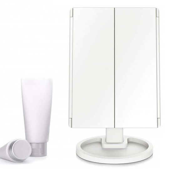 Factory Makeup Mirror Tabletop with Light 28x28cm White
