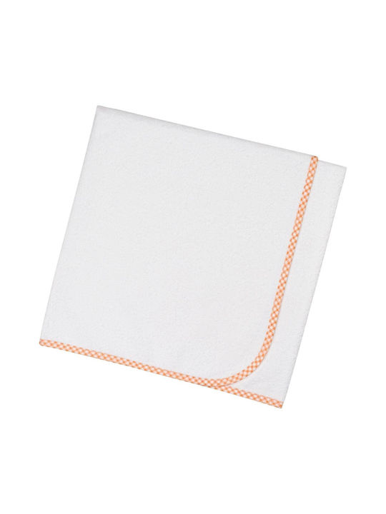 Bunny Bebe Waterproof Burp Cloth White 60x90cm BB735-Orange