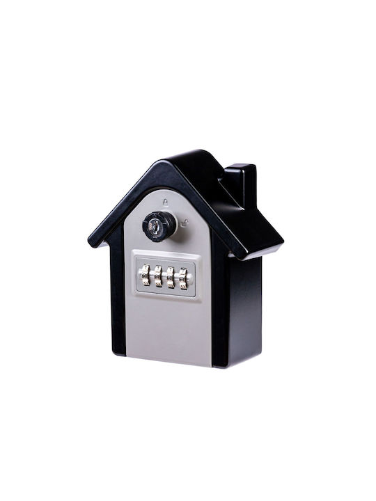 SB-4 Wall-Mounted Combination Key Holder Metallic with Lock 4 Hooks 13.5x5.5x15cm