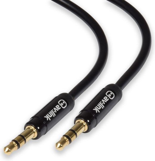 AvLink 3,5mm Klinkenkabel mit 3,5mm Stecker - Schwarz 0,5m mit Vergoldeten Anschlüssen