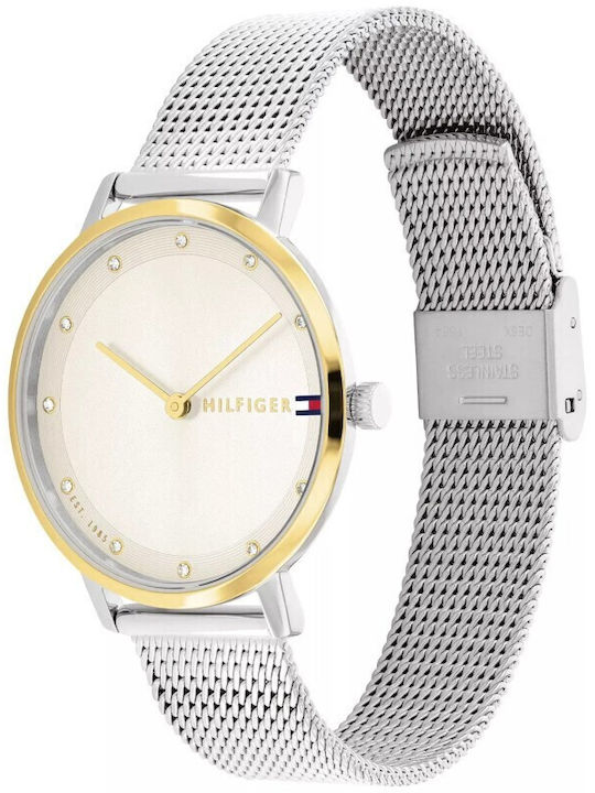 Tommy Hilfiger Pippa Γυναικείο Ρολόι 34mm Μπαταρίας με Ασημί Μεταλλικό Μπρασελέ