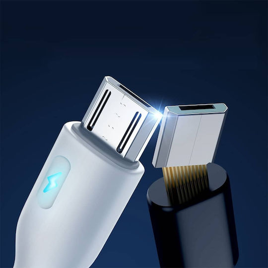 Joyroom S-UM018A13W2 Braided USB 2.0 to micro USB Cable Λευκό 2m
