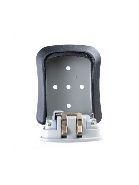 Suport de Chei cu Combinație Metalic de Perete cu Roată cu Combinație 9.5x4x11.5cm