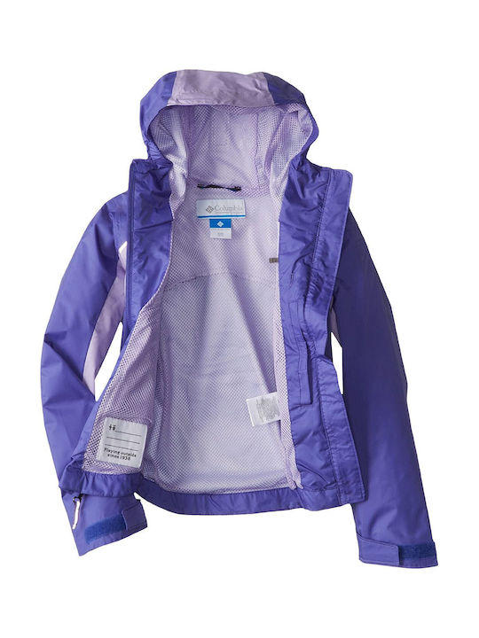 Columbia Waterproof Girls Casual Jacket Purple with Ηood