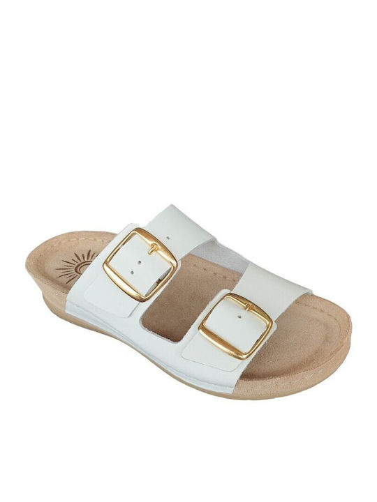 Sunny Sandals Din piele Sandale dama Anatomic în Culoarea Alb