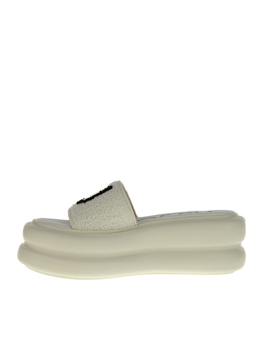 Aria 06 Women's Flat Sandals Flatforms in White Color