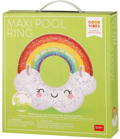 Legami Milano Kids' Inflatable Float for Sea with Handles Green with Glitter 102x102cm