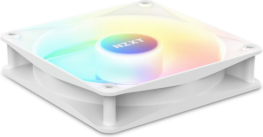 NZXT F140 Core Ventilator Pentru Carcasă (1500rpm / 90.79cfm) cu Iluminare RGB și Conexiune 4-Pin PWM Alb