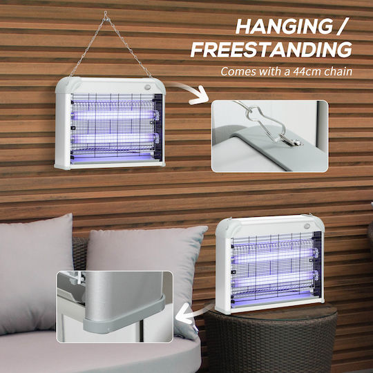 Outsunny Înșelătorie electrică pentru insecte Lumini LED 20W 849-019V90WT