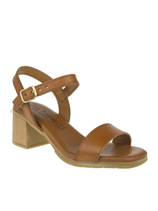 Leather Sandals Anatomic Tabac Brown